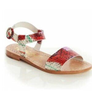 Alice + Olivia Bella Sandals Colorful Snake Embossed Size 10 / 40